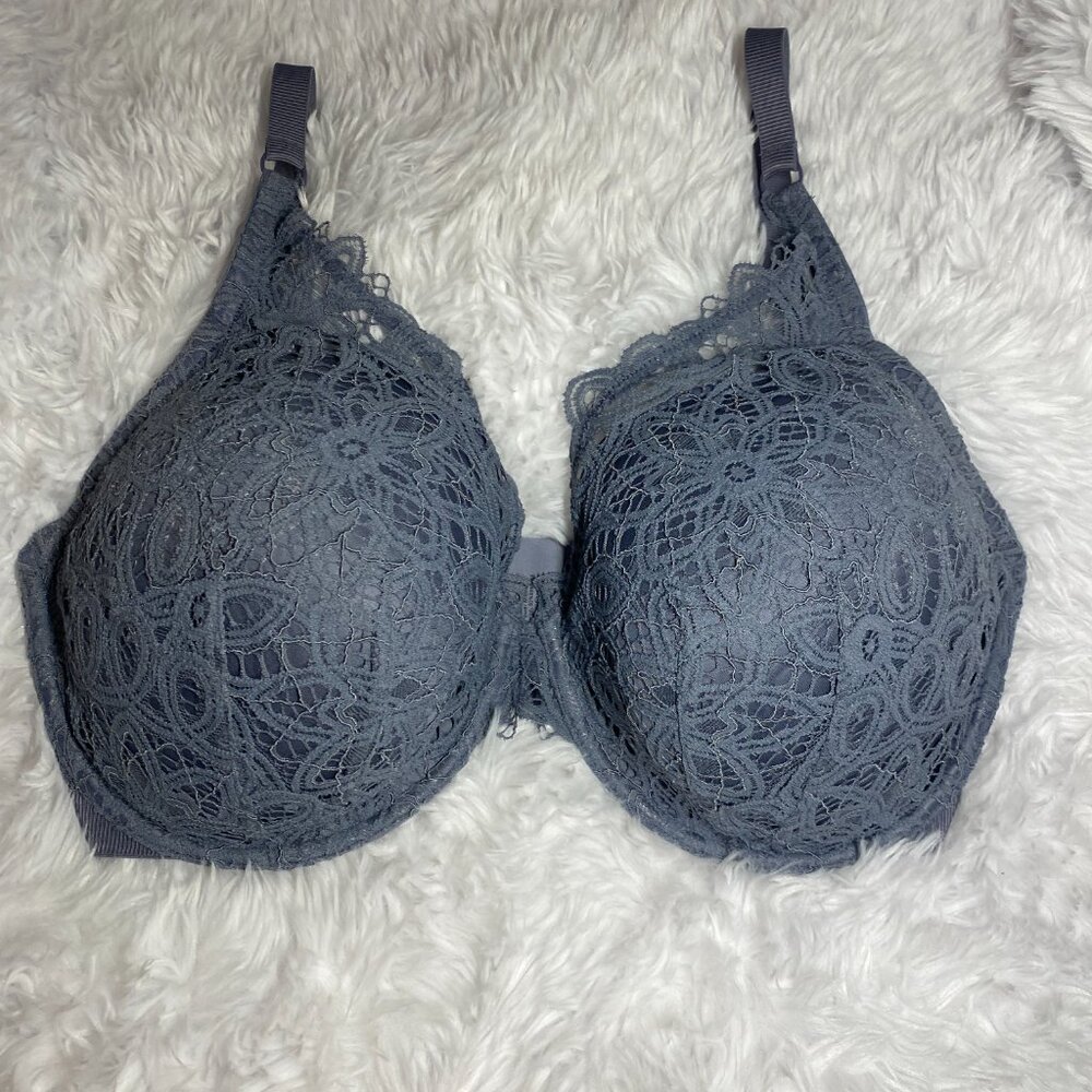 Third Love boho lace uplift Bra dusty blue 36G removeable inserts